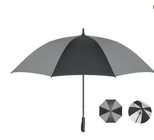 UGUA 30 Inch Windproof Reflective Umbrella - Black