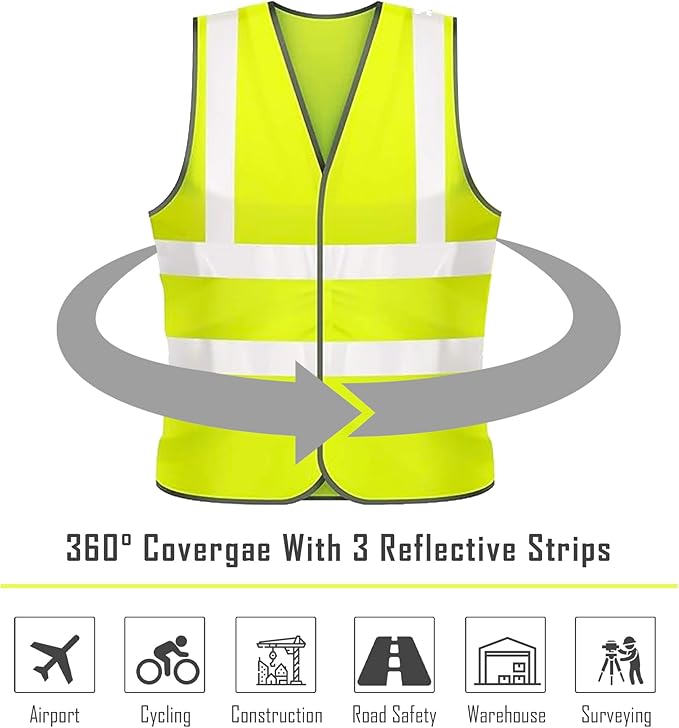 High Visibility Safety Vest – Reflective Mesh Construction Workwear