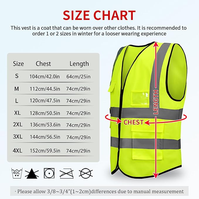 Premium High-Visibility Mesh Safety Vest – Multi-Pocket Reflective Workwear