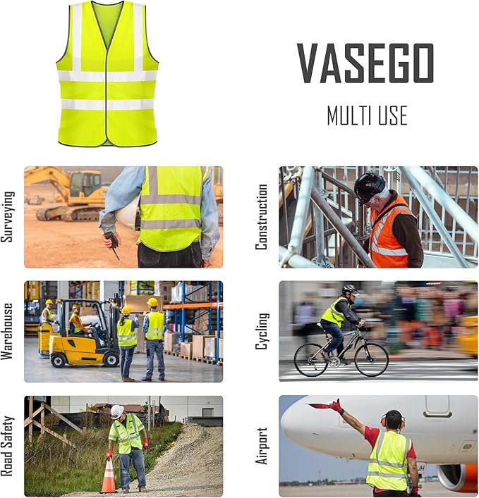 High Visibility Safety Vest – Reflective Mesh Construction Workwear