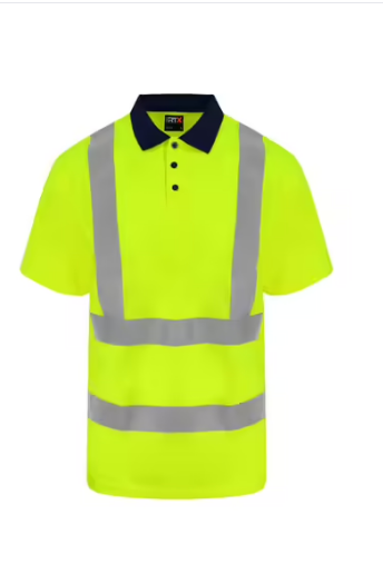 PRO RTX High Visibility - Hi Vis Yellow/Navy - High Visibility Polo Shirt with Reflective Tape