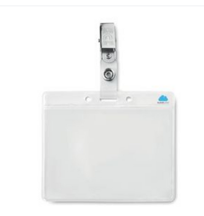 CLIPBADGE PVC Durable PVC Badge Holder with Metal Clip - Transparent
