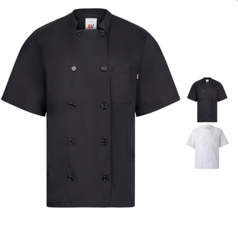 Velilla Short-sleeved poplin (110g/m²) kitchen jacket in cotton (35%) and polyester (65%)
