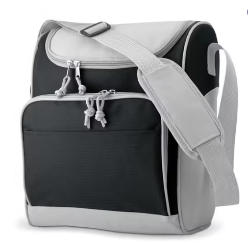 ZIPPER Durable 13L Insulated Cooler Bag with Front Pocket - Black