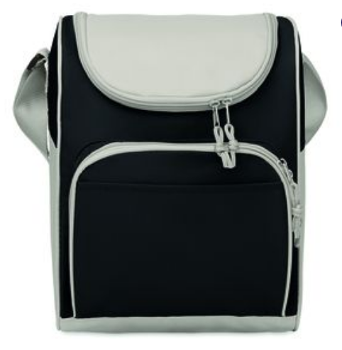 ZIPPER Durable 13L Insulated Cooler Bag with Front Pocket - Black