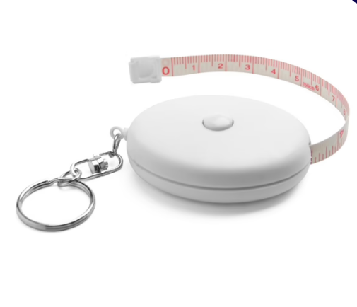 Keyring with measuring tape - White - Egotier