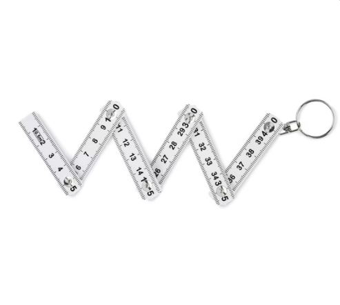 FUSTER Compact Carpenter's Folding Ruler Keychain 50cm - White