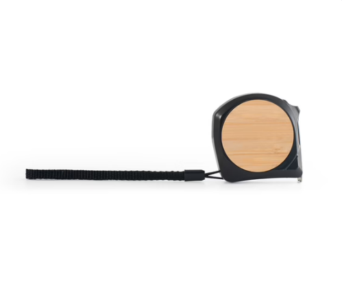 5 metre tapemeasure made from recycled ABS (100% rABS) and bamboo - Black