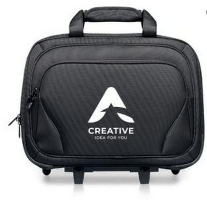 MACAU TROLLEY Executive Business Trolley with Laptop and Tablet Pockets - Black