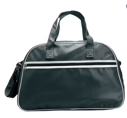 VINTAGE Retro PVC Bowling Bag with Adjustable Strap - Black