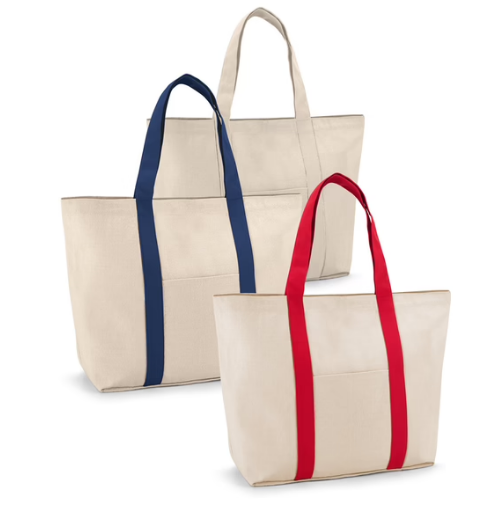 100% cotton canvas bag with front and inside pocket (280 g/m²)