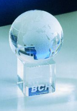 Elegant Crystal Globe Paperweight with Stand - Transparent