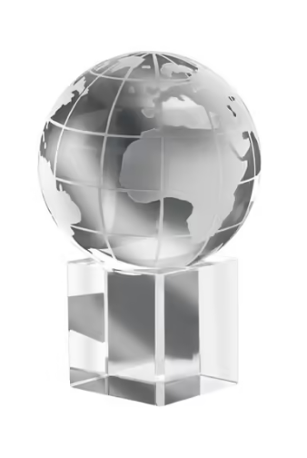 Elegant Crystal Globe Paperweight with Stand - Transparent