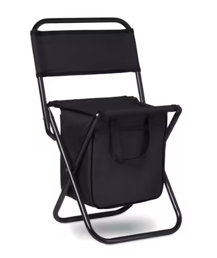 SIT Portable 600D Polyester Chair with Cooler Bag - Black