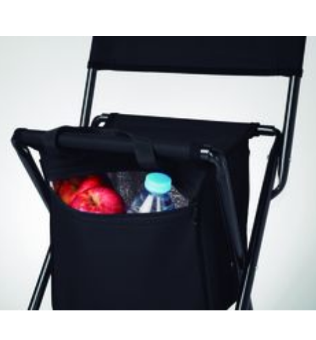 SIT Portable 600D Polyester Chair with Cooler Bag - Black