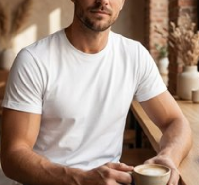 White - 100% cotton T-shirt. White