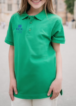 Kids short-sleeved 100% cotton piqué polo shirt unisex)
