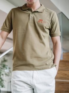 Men's short-sleeved cotton polo shirt