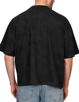 Casual Ringspun Combed 220 Acid Wash Boxy Oversize Extended Neck T