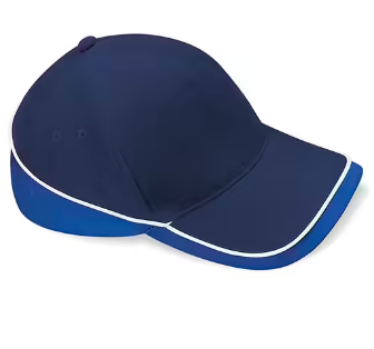 French Navy/Bright Royal/White - Premium Cotton 5-Panel Teamwear Cap