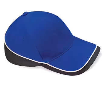 Bright Royal/Black/White - Premium Cotton 5-Panel Teamwear Cap