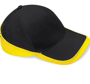 Black/Yellow - Premium Cotton 5-Panel Teamwear Cap