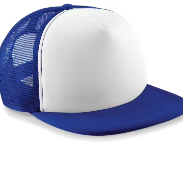 Bright Royal/White - Youth Retro Snapback Trucker Cap with Mesh Panels