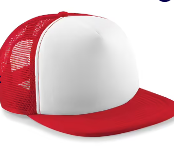 Classic Red/White - Youth Retro Snapback Trucker Cap with Mesh Panels