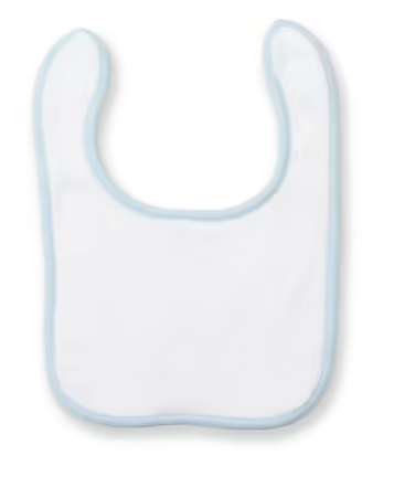 White/Pale Blue - Premium Velcro Closure Baby Bib