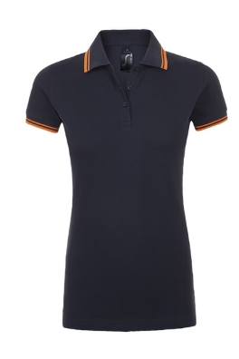 Black/White - Navy/Orange - PASADENA WOMEN Polo Shirt