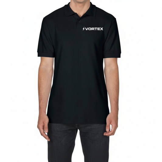 Black Polo Shirt with VORTEX Logo