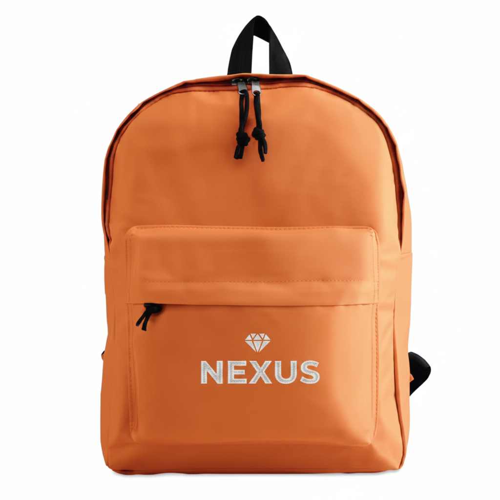 Orange Backpack with NEXUS Logo
